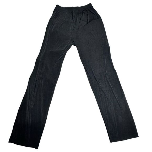 90’s Vintage Claudia Richard’s Black Shimmery Pull On Pants Size Medium - Picture 3 of 10